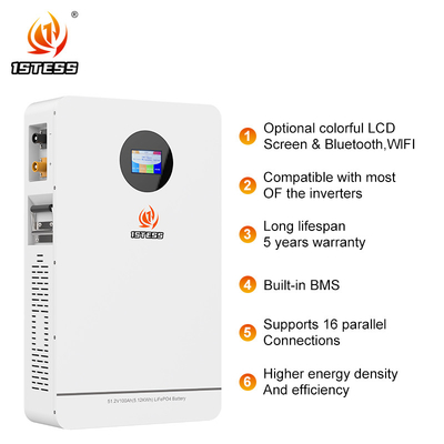 100Ah 5.12kw بطارية تخزين الطاقة المنزلية تخزين الطاقة الشمسية نظام البطارية lifepo4 بطارية الليثيوم تخزين الطاقة
