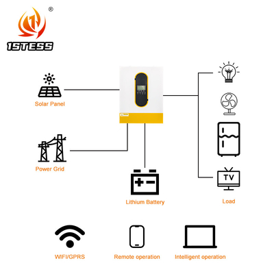 وضع شحن MPPT 48V 120A 6.2KW عاكس الطاقة الشمسية الهجينة لحلول الطاقة على الشبكة وخارج الشبكة