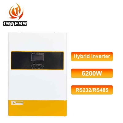 9.6kg 6.2kW تشغيل / إيقاف الشبكة الموجة الصناعية النقية 48 فولت عاكس الطاقة الشمسية الهجينة مع واجهة الاتصال RS232 RS485