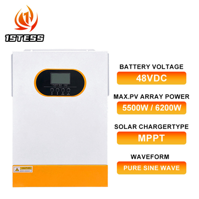 48VDC فولتاج الخروج عاكس الهجينة 5000W نظام الطاقة الاحتياطي الشبكة الشمسية ربط مع شاحن الشمسية MPPT