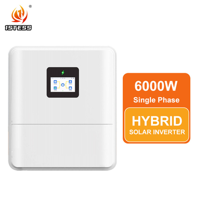 الجهد المنخفض المرحلة الواحدة ECO IP65 عاكس الهجينة 48V 6kw عاكس الهجينة الشمسية MPPT تشغيل / إيقاف الشبكة 48V 6kw عاكس الهجينة الشمسية