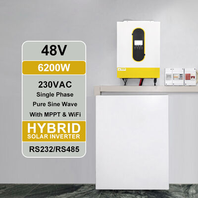 6200W الخروج 6500W PV المدخل 48V مرحلة واحدة صافي موجة الجانبية الموجة الشمسية محول MPPT الجهد العالي للأجهزة المنزلية