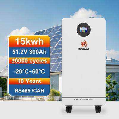 جهاز محمول للطاقة الاحتياطية المنزلية 300Ah LiFePO4 15.36kWh حماية الشاشة اللمسية من الإفراط